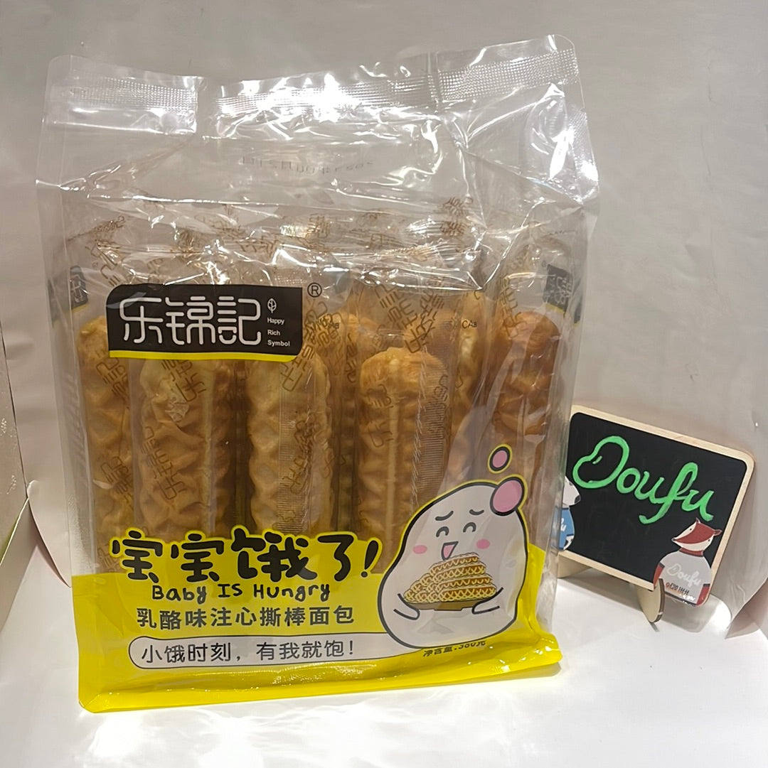 LJJ Milk bread stick bun乐锦记乳酪味注心撕棒面包300g