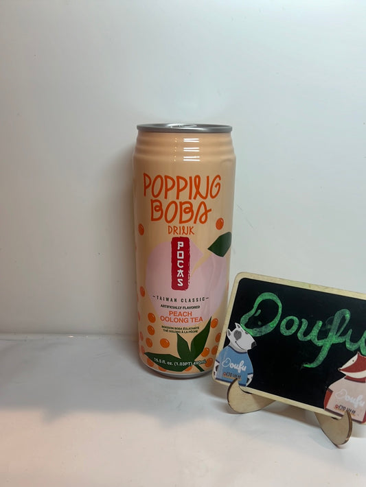 Pocas Popping Boba Peach Oolong Tea Drink 桃子爆爆珠乌龙茶 490ml