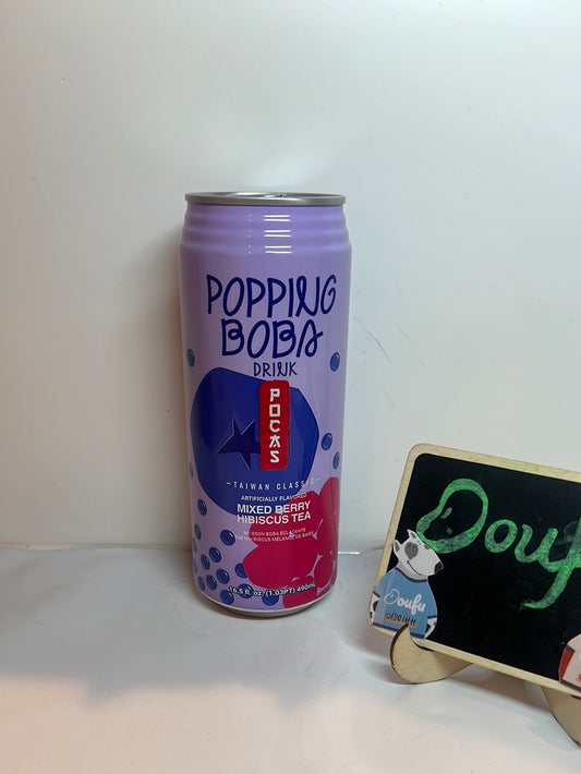 Pocas Popping Boba Mixed Berry Hibiscus Tea混合莓果爆爆珠洛神花茶